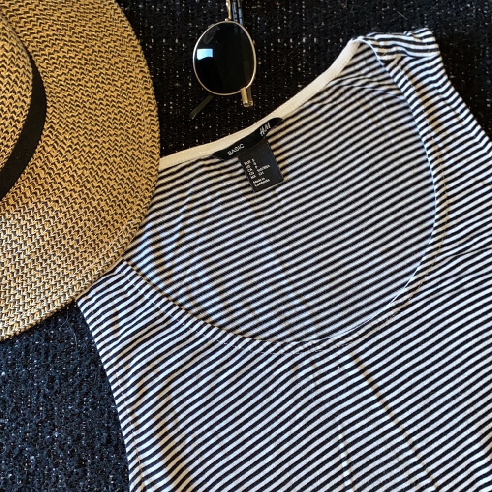 H&M Basic Black and White Striped Dress